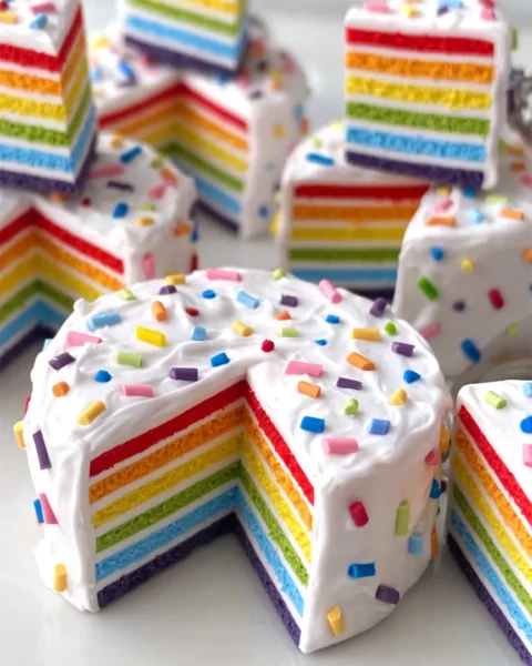 Llavero rainbow cake - Imagen 2