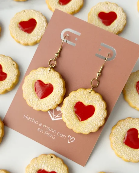 Galletas corazón con mermelada