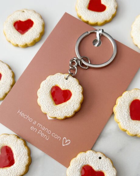 Llavero galleta corazón con mermelada