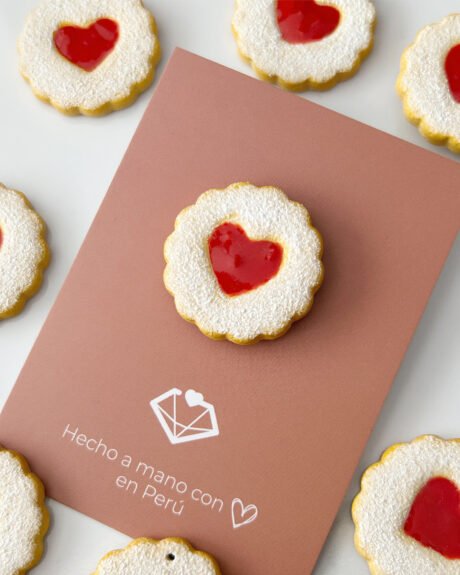 Imán galleta corazón con mermelada