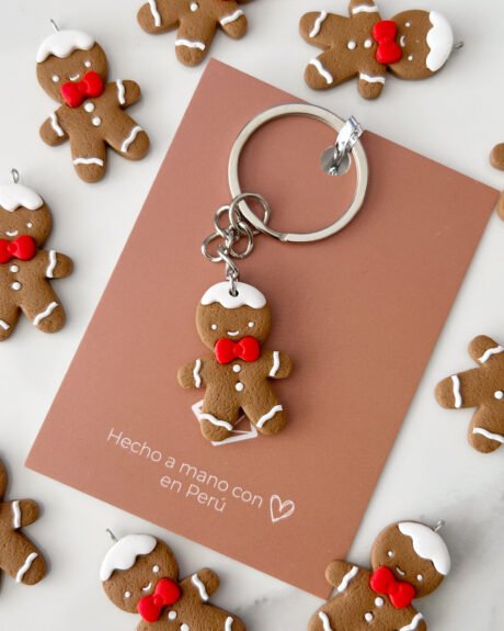 Llavero hombrecito de jengibre con corbata