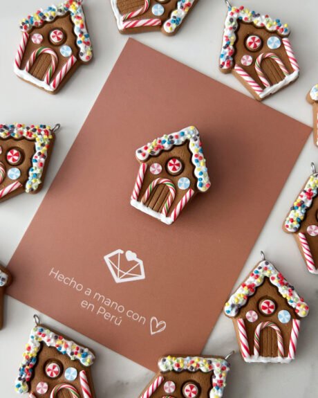 Imán casa de jengibre con chispas