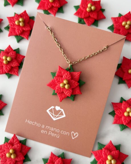 Collar flor de navidad